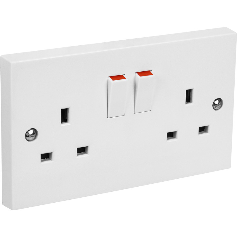 ABB 13 A double socket outlet with neon lamp