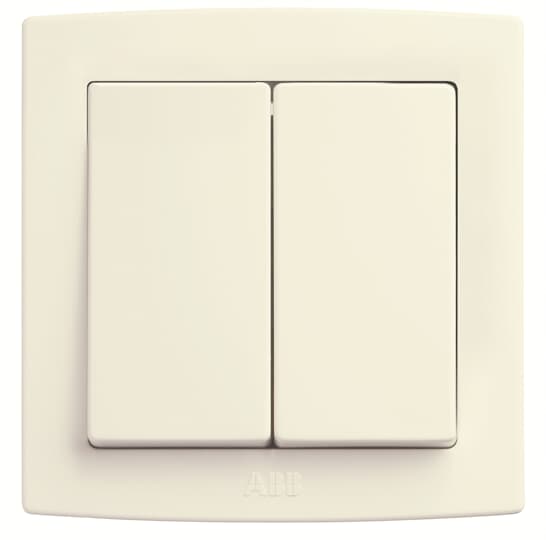 ABB 2G 2W switch, 10AX Rocker/button Two-way switch White - Concept BS