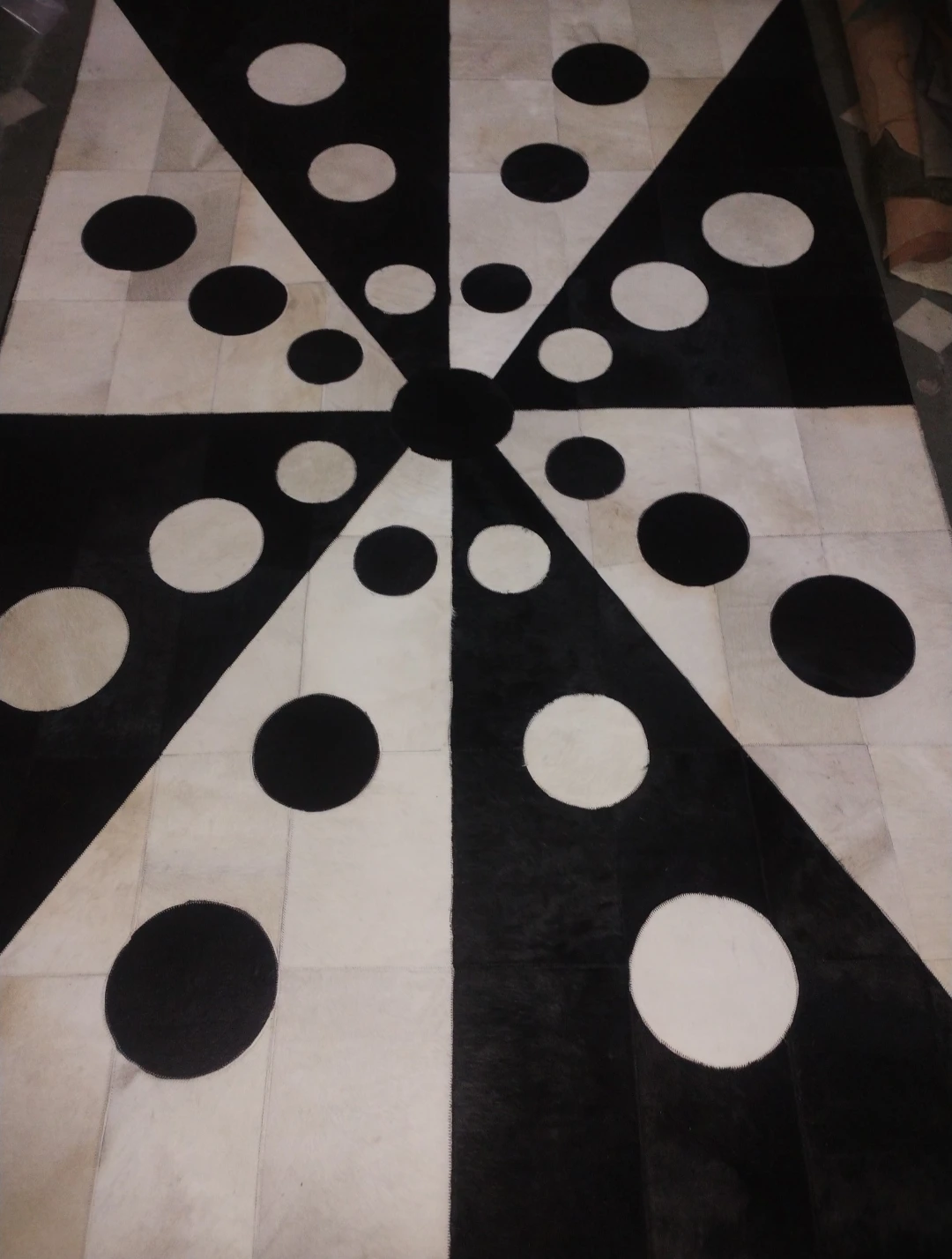 Cow Hair on Genuine Leather Carpets 