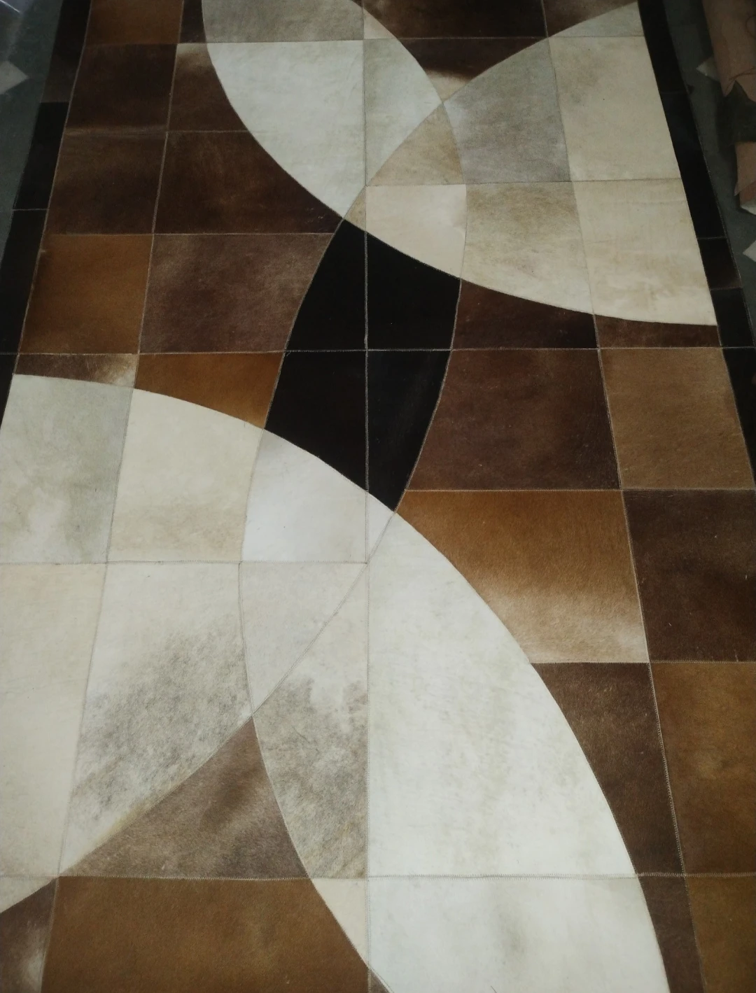 Cow Hair on Genuine Leather Carpets 