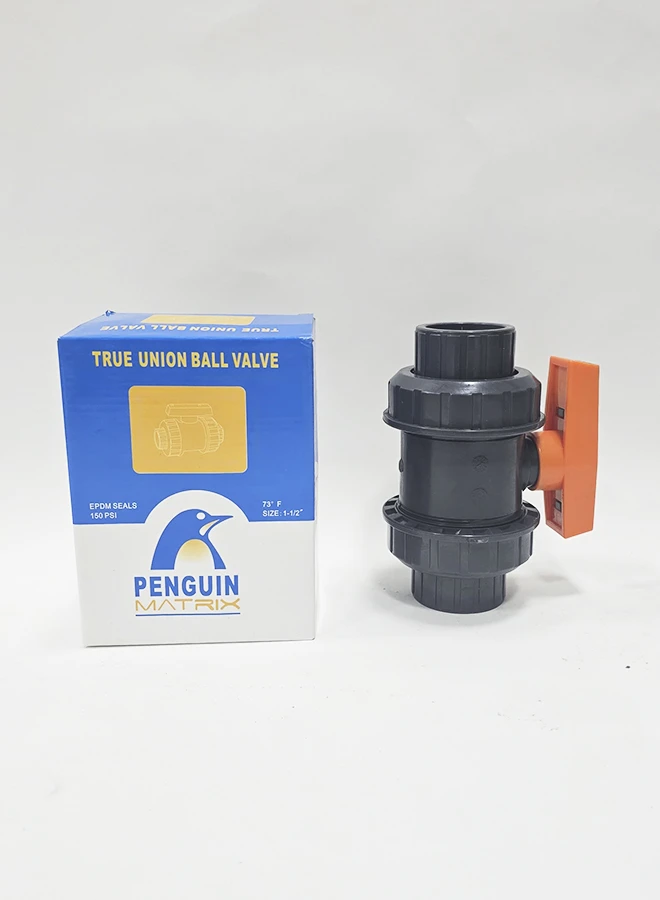 1 1/2" Pvc True Union Ball Valve Grey-Sch 80
