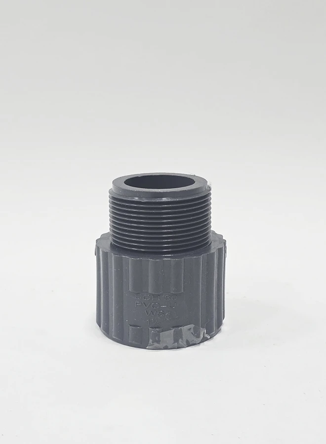 1 1/2" Male Threaded Adapter Sch80 Grey