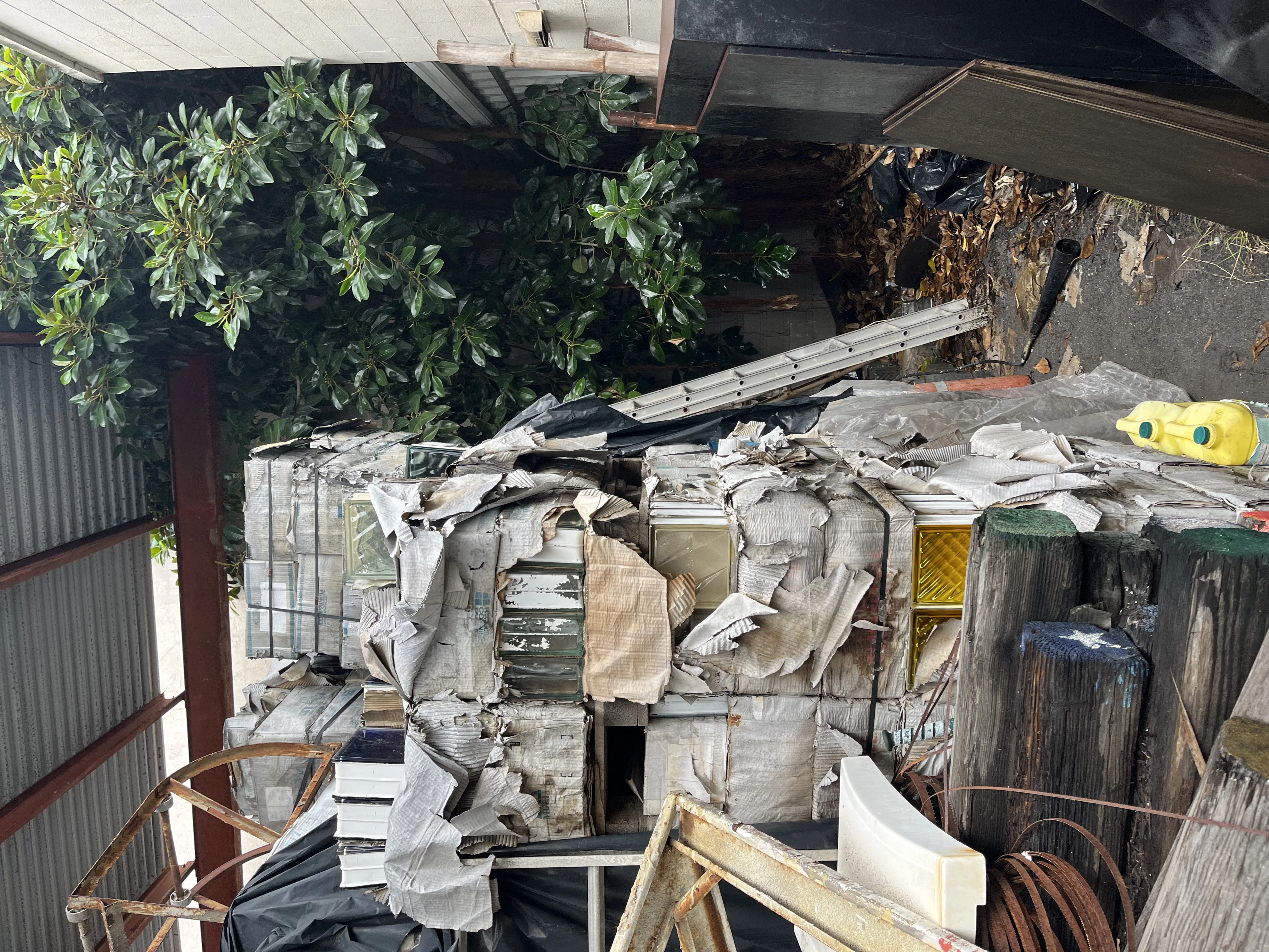 Glass block, brick and stone