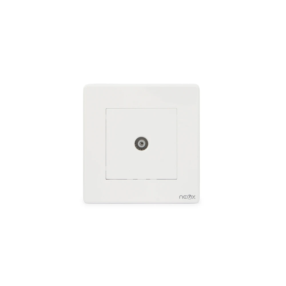 NEOX Single Co-Axile TV Socket, 250V, 1Gang, Material: Pc Panel & Stainless Steel Support