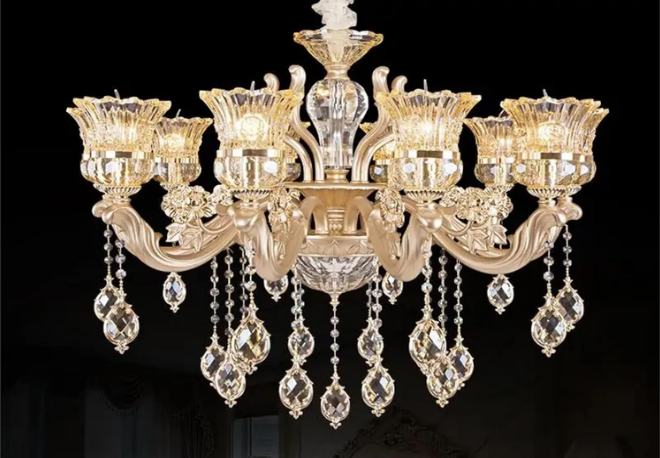 Zinc Alloy French Candle Lamps Led Crystal Chandeliers