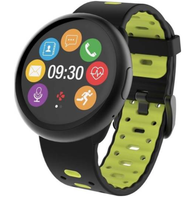 Premium Black with Black Leather Band Smartwatch