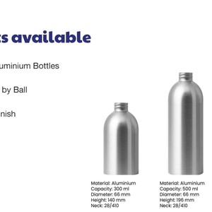 100% PCR Aluminium Bottle 300ml / 500ml / 750ml