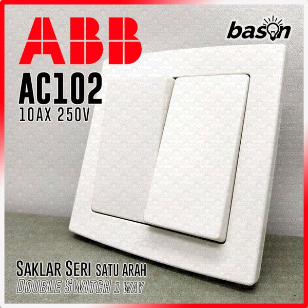 ABB 2G 1W switch Rocker/button Off switch 1-pole White - Concept BS