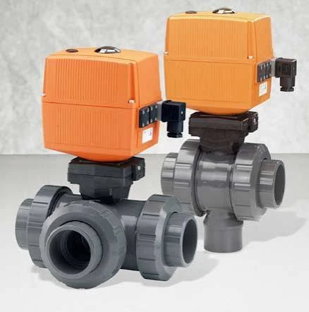 3-Way PVCu Electric Actuated Ball Valve T Port Inch 