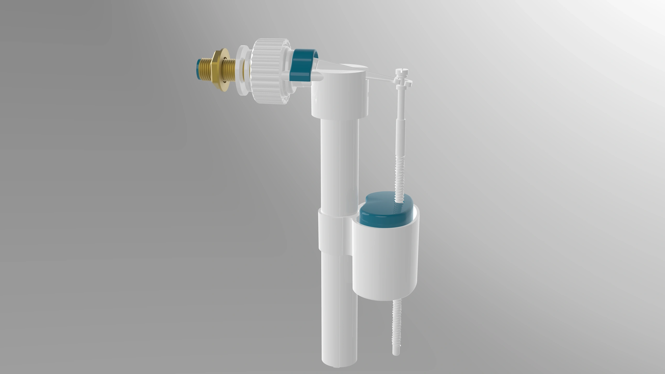 Float Valve, Side Brass Inlet, Brass Nut, 3/8"