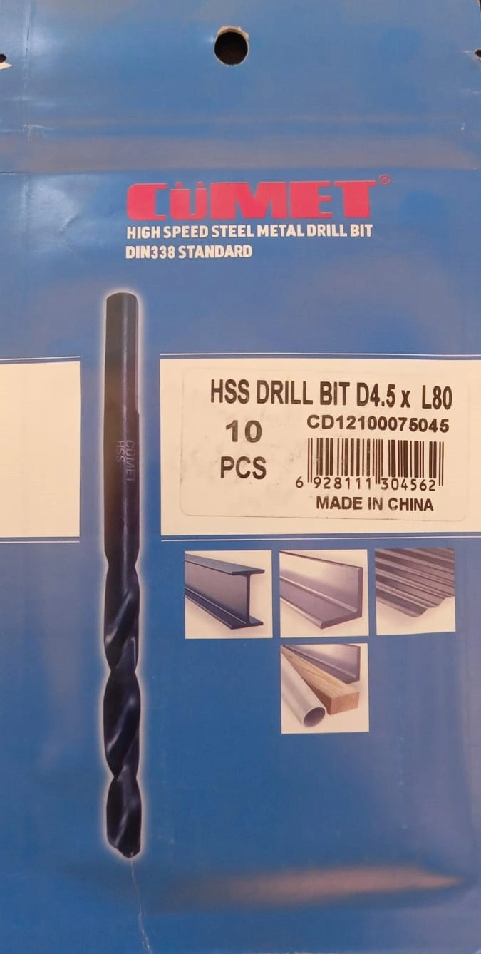Cumet 10 PCS HSS Drill Bit  D4.5XL80XWL47