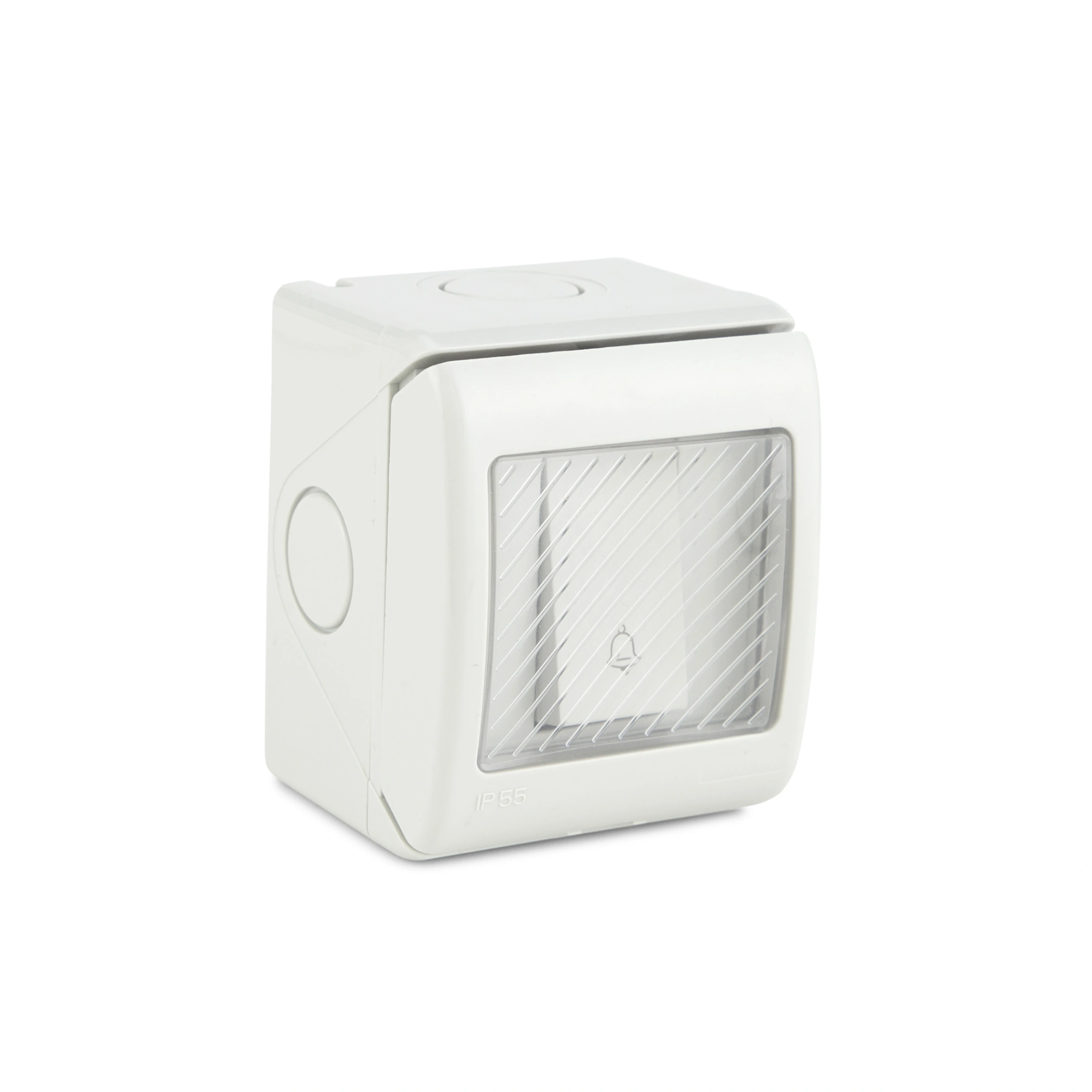 IP55 WEATHERPROOF SWITCH, 1 GANG BELL PUSH, 13A/250V