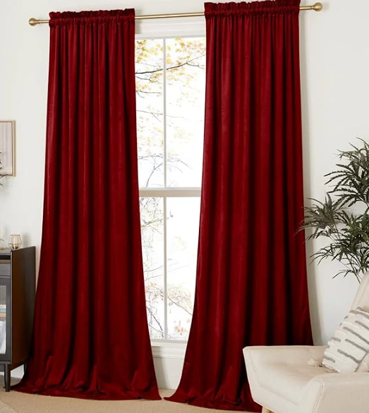  Red Velvet Curtains and Drapes for Bedroom