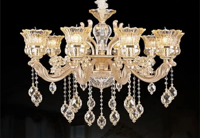 Zinc Alloy French Candle Lamps Led Crystal Chandeliers