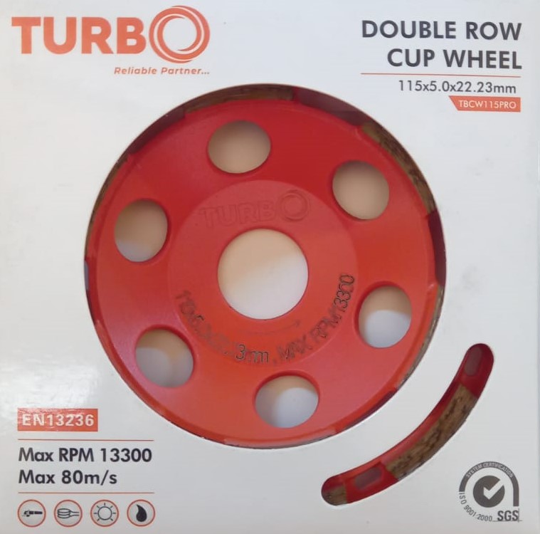 Turbo Concrete Cup Wheel  4.5" Doulbe Row