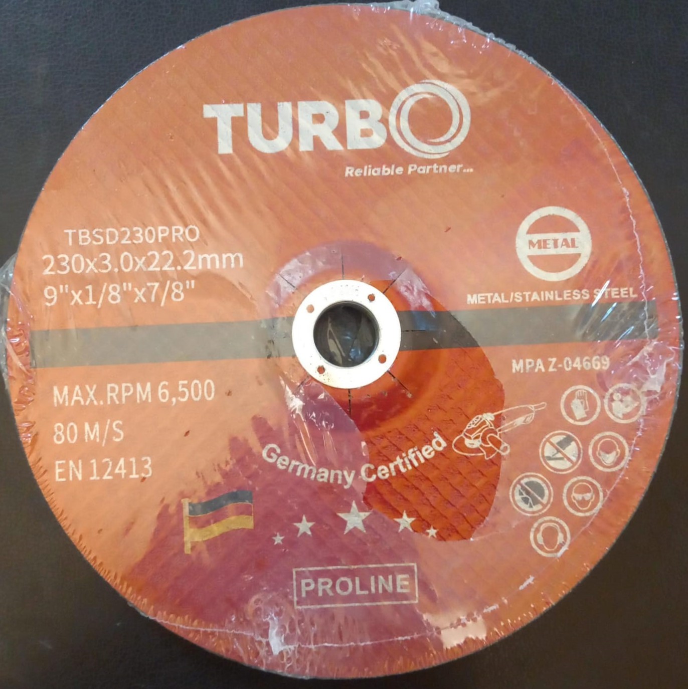 Turbo Metal Cutting Disc  9"x3mm